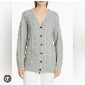 Theory Wool  V-Neck Button Cardigan Size Medium In Excellent Condition